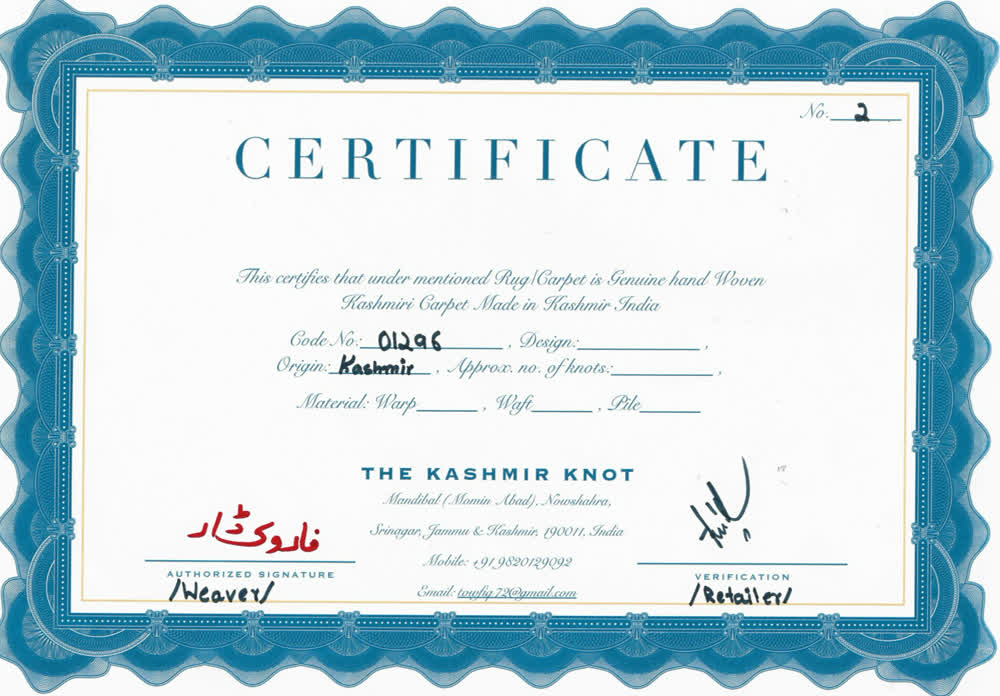 The Kashmir Knot certificate format preview