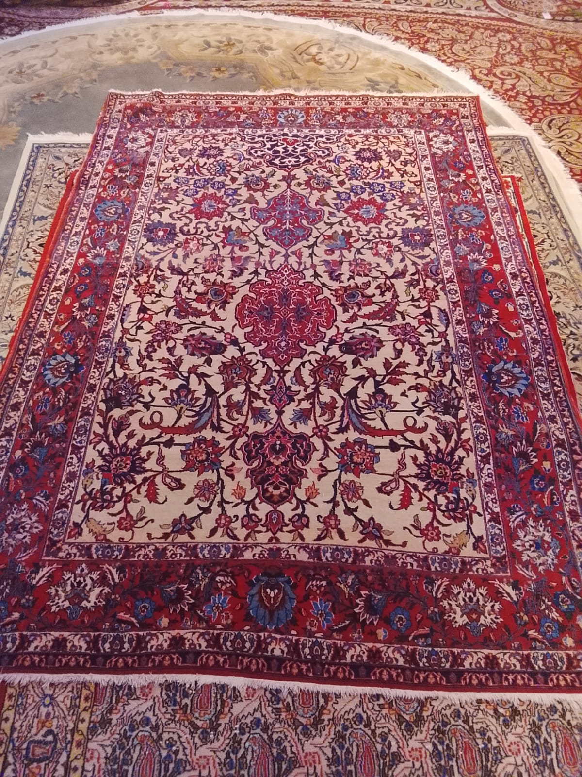 Burgundy Prayer Medallion Carpet