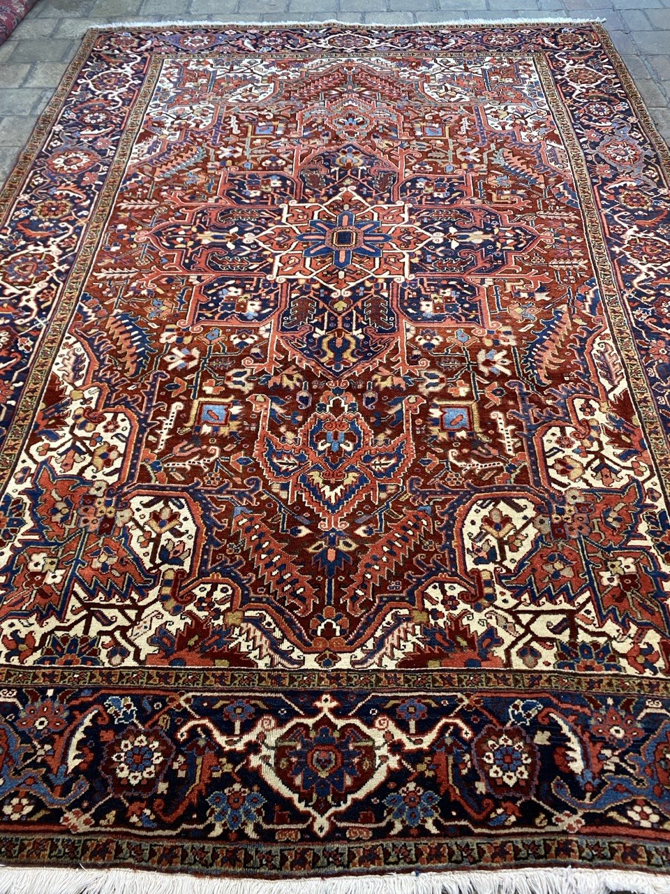 Walnut Floral Medallion Carpet, handmade Kashmiri carpet
